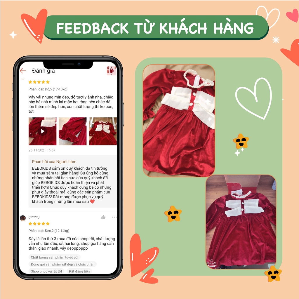 Váy đầm thiết kế công chúa mùa xuân siêu xinh cho bé gái kiểu dáng nhún ngực 10-22kg nhung len Đỏ/ Đen A02
