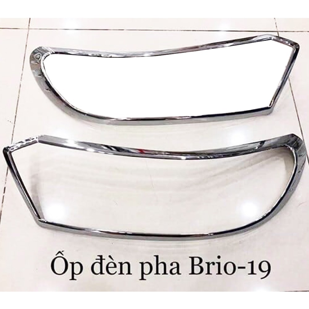 Bộ ốp viền đèn pha, hậu Honda Brio 2018-2020 mạ crom cao cấp