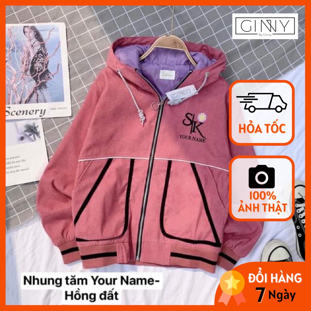 Áo Khoác Chống Nắng Nhung Tăm YOUR NAME HN08 | Áo Khoác Chống Nắng Có Mũ | Chất Nhung Tâm | Hàng Đẹp | GinHouse Shop