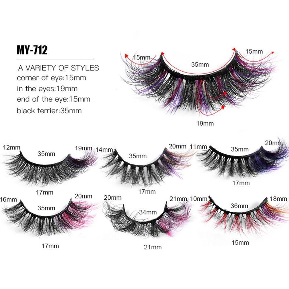 Lông Mi Giả Dày Dặn Nhiều Màu Sắc Trang Điểm Cho Nữ