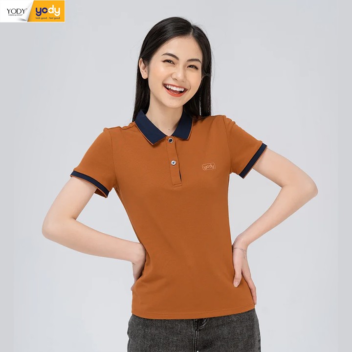  Áo Phông Polo YODY Nữ Cafe Phối Nẹp Thoải Mái Năng Động Và Khử Mùi Tốt APN3700 | BigBuy360 - bigbuy360.vn