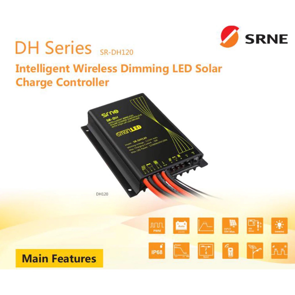 BỘ SẠC NĂNG LƯỢNG MẶT TRỜI SRNE  CHO ĐÈN ĐƯỜNG 12V/60W, 24V/120W,  NGÕ VÀO 20A