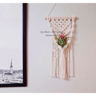 [Giá Ưu Đãi ] Macrame treo tường trang trí hoa LH1