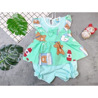Bộ Lụa Cánh Tiên Nơ Bé (12-18kg) (giao màu ngẫu nhiên)
