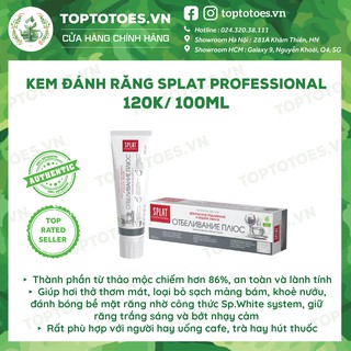 Kem đánh răng SPLAT lành tính, làm trắng răng, loại bỏ sạch mảng bám, làm khoẻ nướu