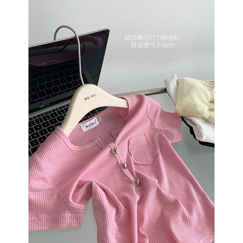 Áo Thun Tay Ngắn Cổ Chữ V Thời Trang Mùa Hè Dành Cho Nữ