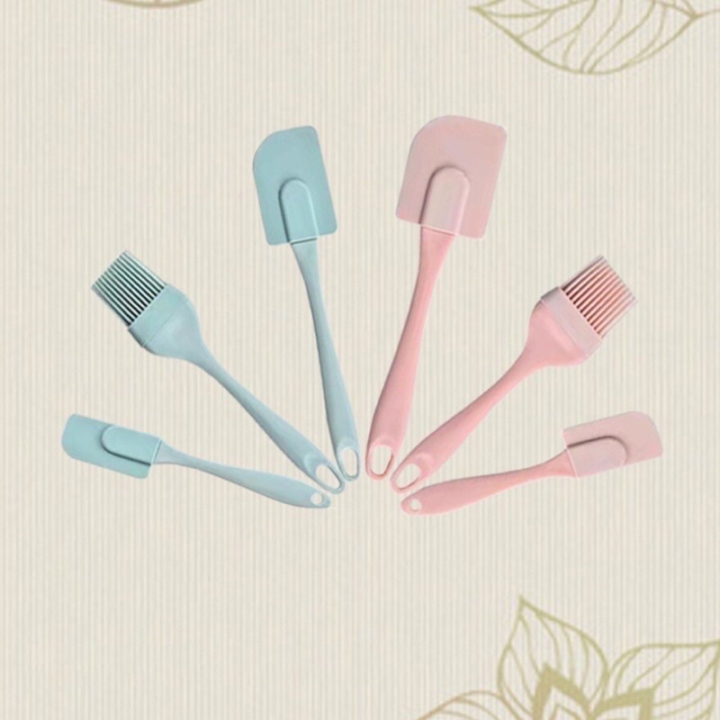Set 3 dụng cụ : 2 phới dẹt + chổi silicone