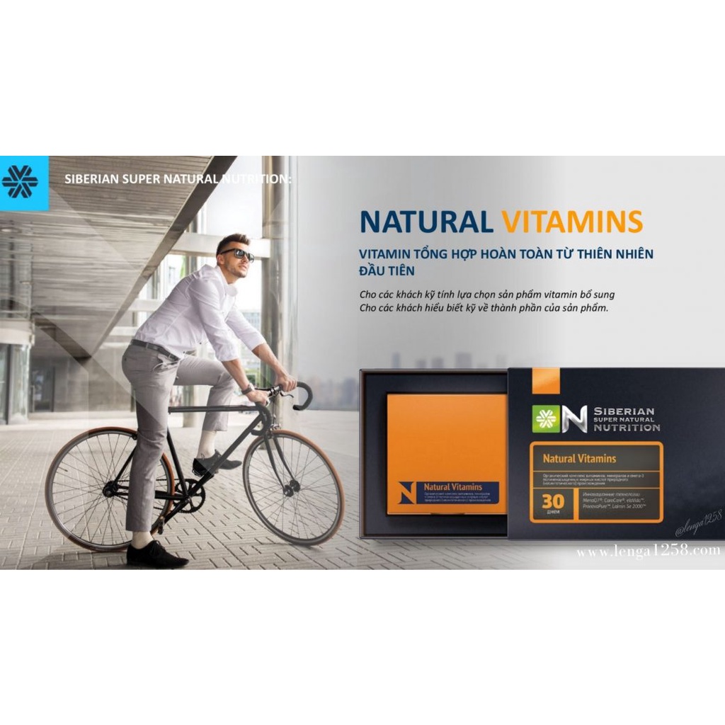 Siêu vitamin Natural Vitamins - Siberian Wellness - Nâng cao khả năng làm việc - Hộp 30 túi, 4 viên/túi