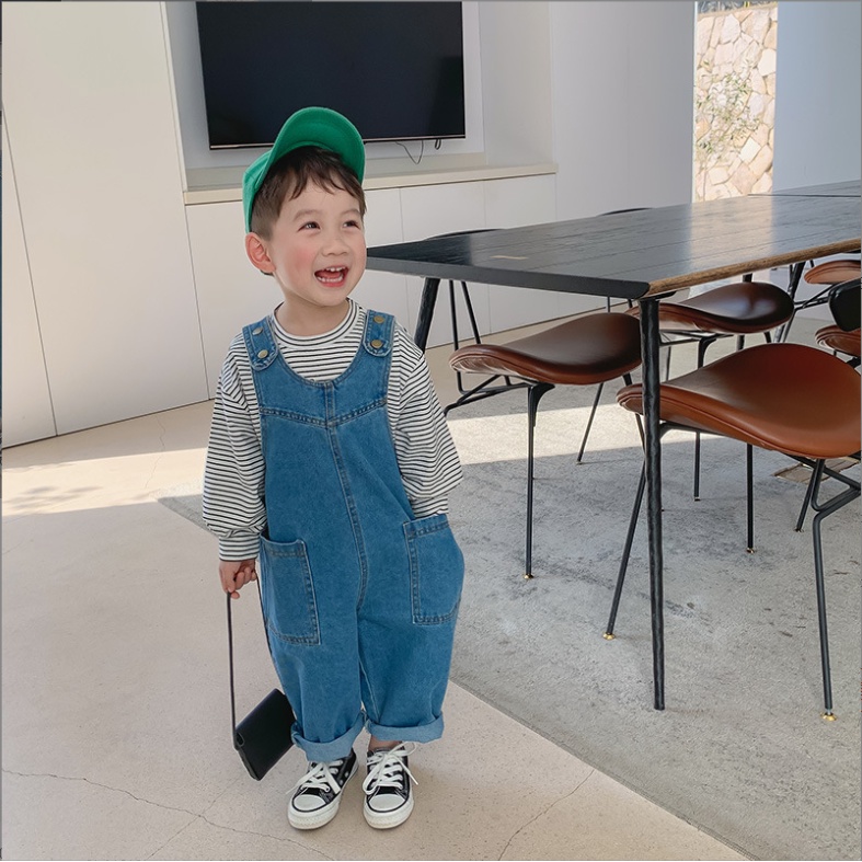 Yếm Jean đáy thụng khuy cài cho bé Y910