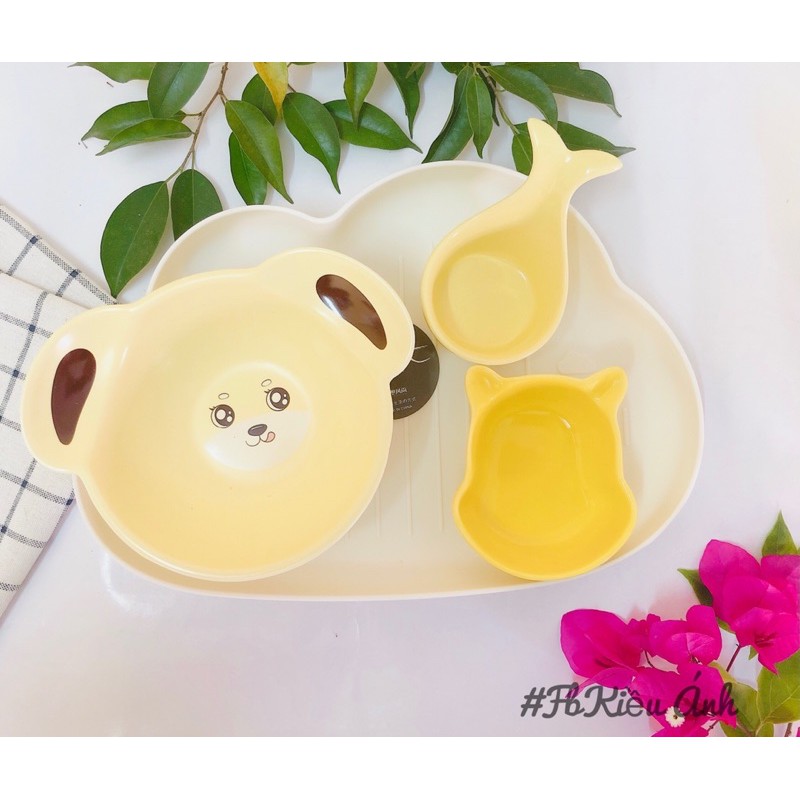 Bát con vật  sứ tráng men cao cấp cho bé ăn dặm