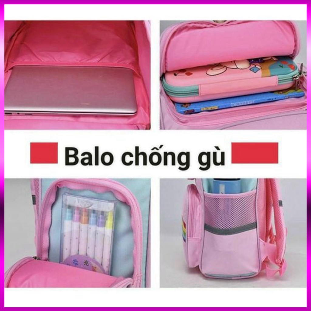 Ba Lô (Balo) Học Sinh Họa Tiết Ngựa Pony Phản Quang Siêu Nhẹ Thoải Mái Dễ Vệ Sinh Cho Bé Trai Và Gái