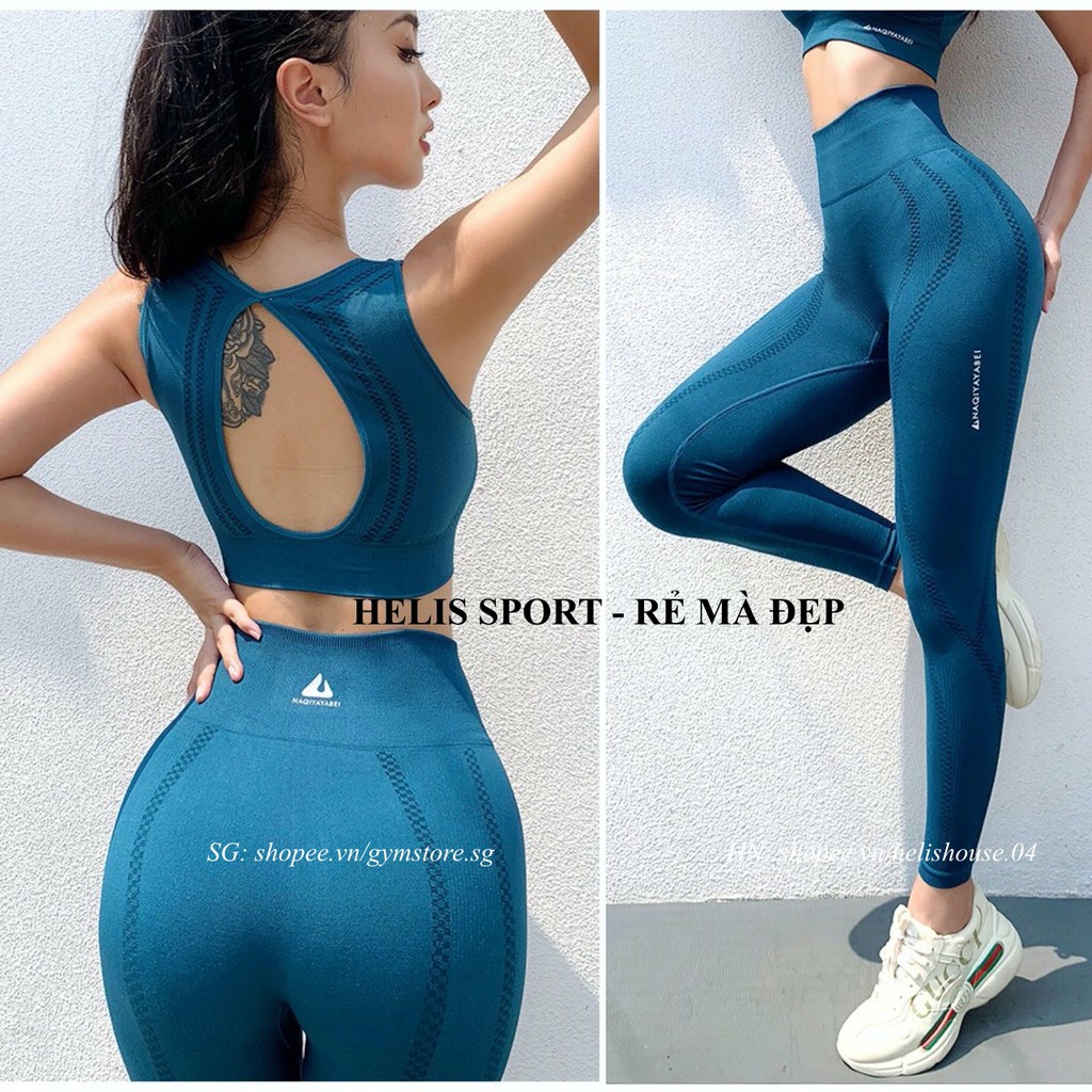 Set Bộ Đồ Tập Gym Nữ ❤️𝐇𝐀̀𝐍𝐆 𝐗𝐈̣𝐍❤️ Set Bộ Thể Thao Nữ Naqi Áo Bra Có Mút Ngực Quần Cạp Cao 𝐆𝐘𝐌𝐒𝐓𝐎𝐑𝐄 1334