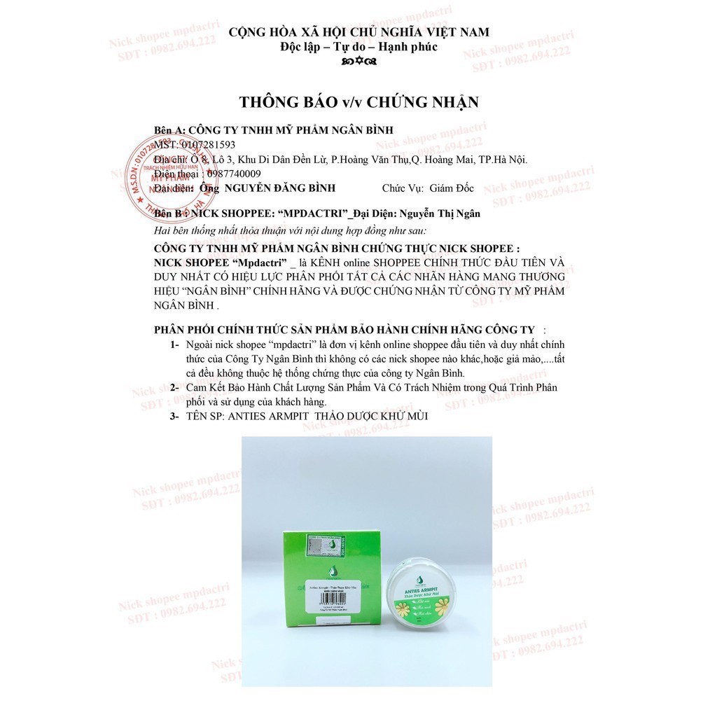 Bộ 2 lọ Thảo mộc hôi nách Ngân Bình chính hãng,thảo mộc khử mùi hôi nách,khử mùi ngân bình,ngăn mồ hôi,thâm nách