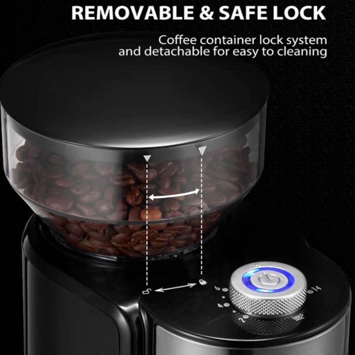 Máy xay cà phê cao cấp nhãn hiệu Shardor HY-1421 công suất 150W, dung tích ngăn chứa hạt 240g - Hàng Nhập Khẩu