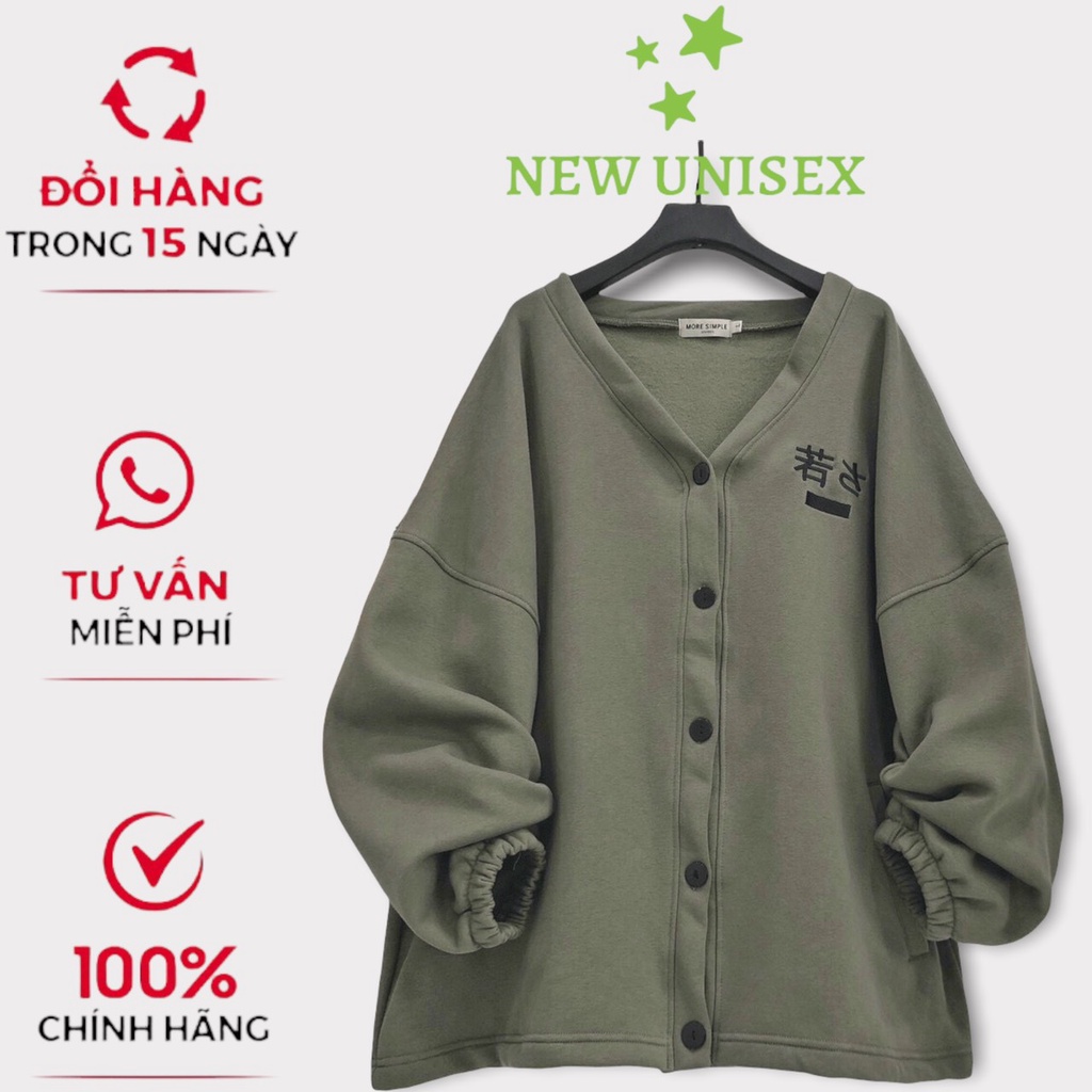 Áo Khoác Nỉ Cadigan Dầy Dặn in Chữ Hàn Quốc Phối Màu Cực Đẹp Hot Trend TP [NewUnisex]