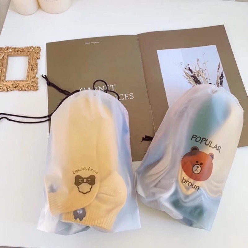 Set túi 10 tất gấu 10màu