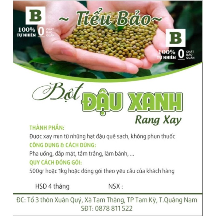 [GIÁ XƯỞNG] 1KG BỘT ĐẬU XANH RANG XAY