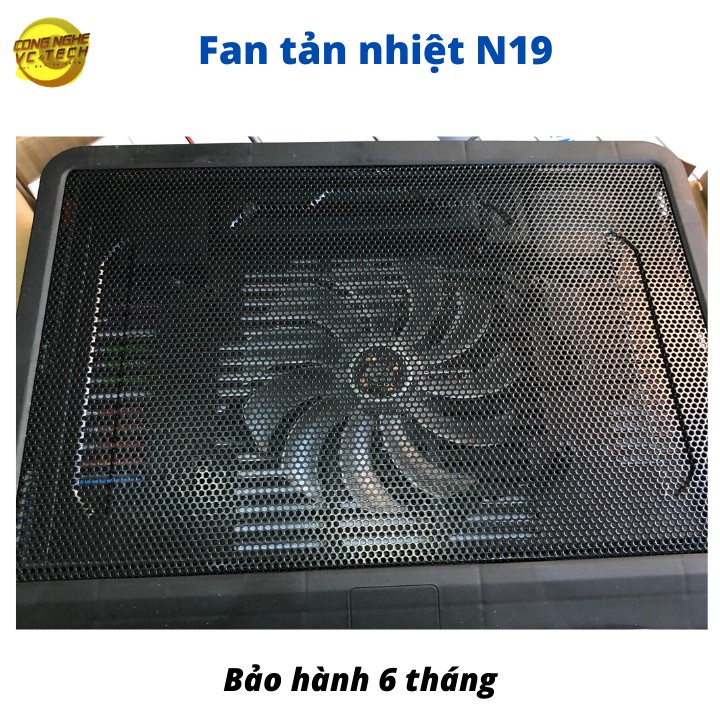 Đế Tản Nhiệt Laptop Cooling N19 - Một Fan lớn hỗ trợ Laptop 14inch