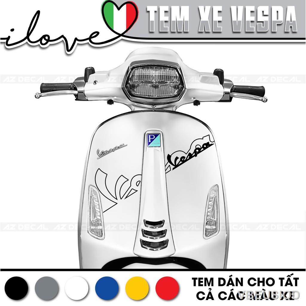 ✕Tem Xe Vespa LX/Sprint/Primavera/GTS Chữ Cách Điệu | VP07 | Decal Dán Xe Vespa - Tem Đen (In Trong)