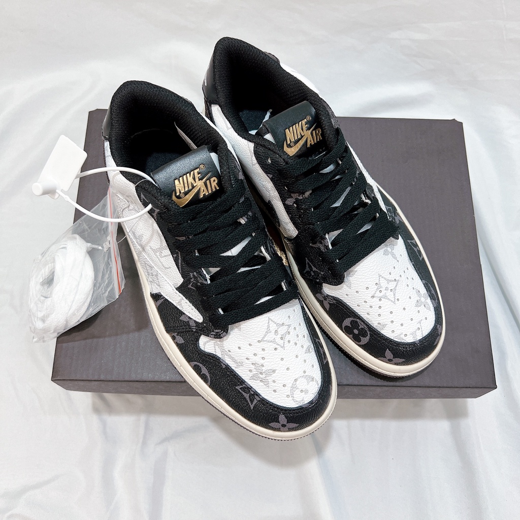 Giày Thể Thao Nam Nữ Ngô Thắng JD Thấp Travis Nâu Đen Trắng