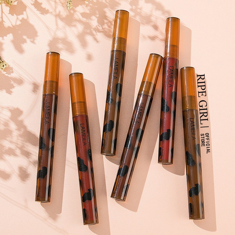 RIPE GIRL Amber Lip Glaze Matte Liquid Lipstick 6 màu Velvet Satin Dưỡng ẩm 6 màu Lâu trôi Không thấm nước Velvet Matte Matte Lip Glaze