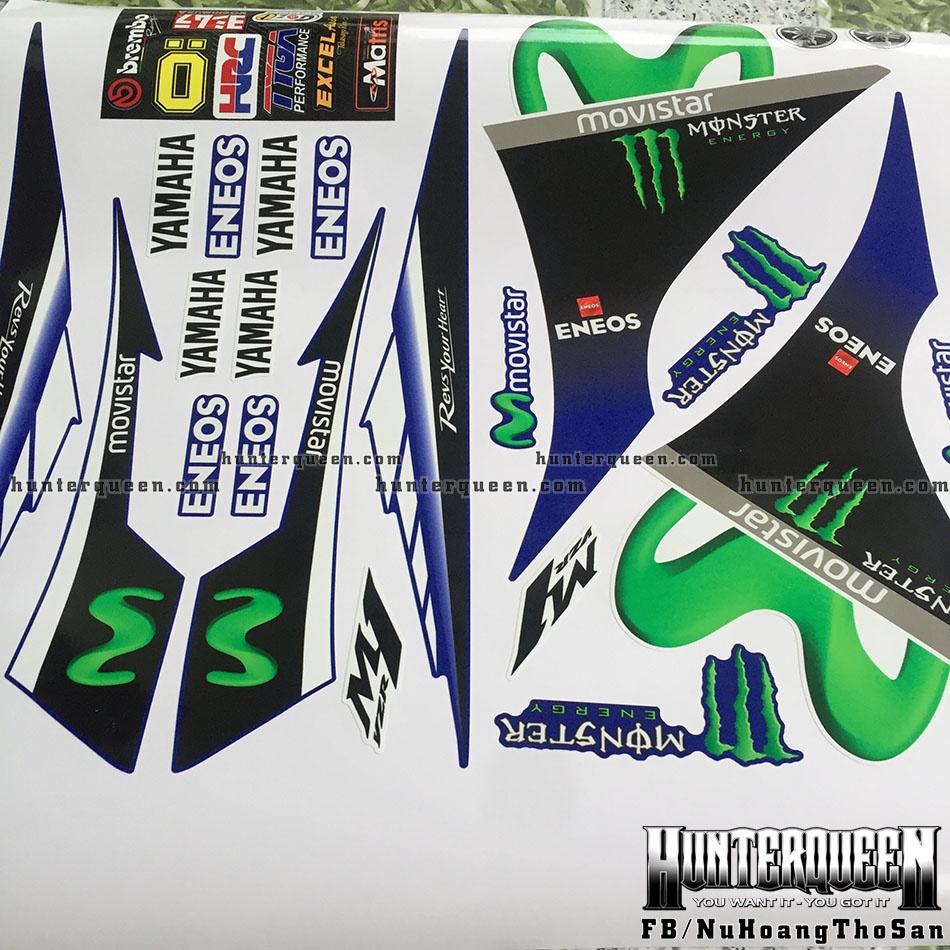 Tem rời Exciter 2011 - Tem Movistar trắng xanh - Tùy chỉnh theo yêu cầu - Tem chế Exciter 135 chất lượng cao