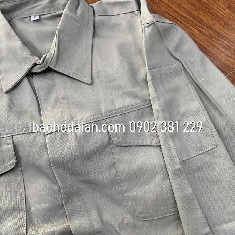 Quần áo kỹ sư, công nhân vải Pangrim túi hộp màu ghi xám - DA01