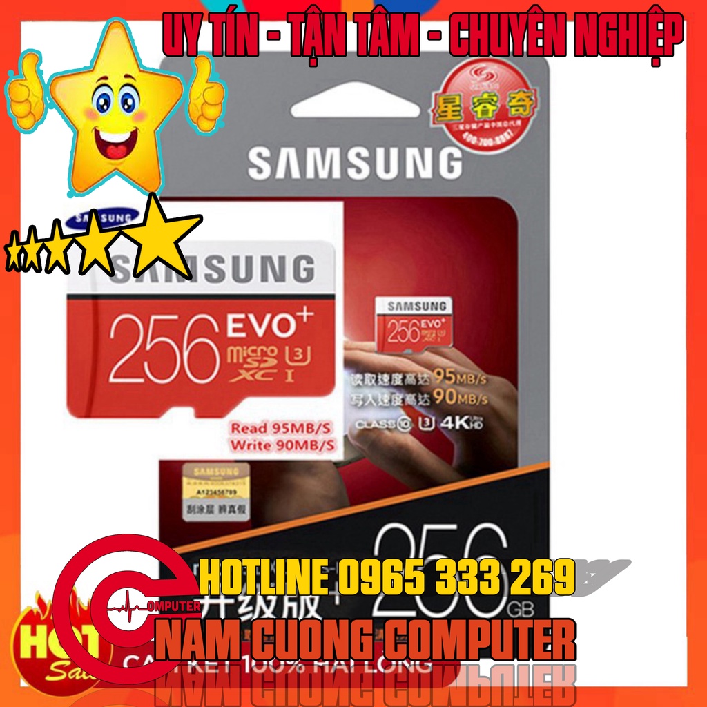 Thẻ nhớ micro SD samsung Evo plus 256GB 100Mbs 4K Video
