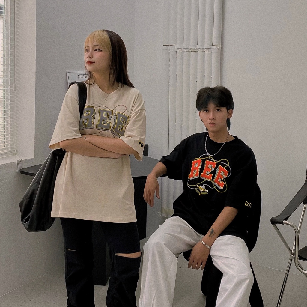 LOCAL BRAND REE - ÁO THUN EMBROIDERED BASIC MÀU ĐEN - THÊU DA