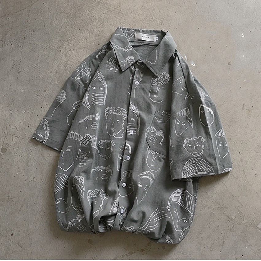 Combo Áo Sơ Mi Ngắn Tay Hoạ Tiết Mặt Người Kết Hợp Quần Tây Âu Chinos Dáng Baggy ZENKODLMEN SOMI 37 + JOGGER 63 | BigBuy360 - bigbuy360.vn