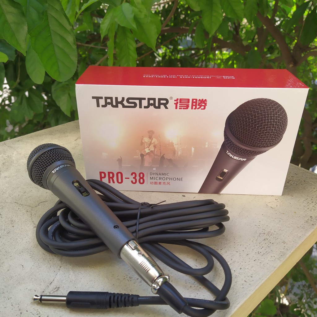 Mic Hát Karaoke Có Dây Takstar Pro-38 Dây Dài 6 Mét , Bắt Âm Cực Tốt , Âm Thanh Sống Động , Độ Bền Cực Cao