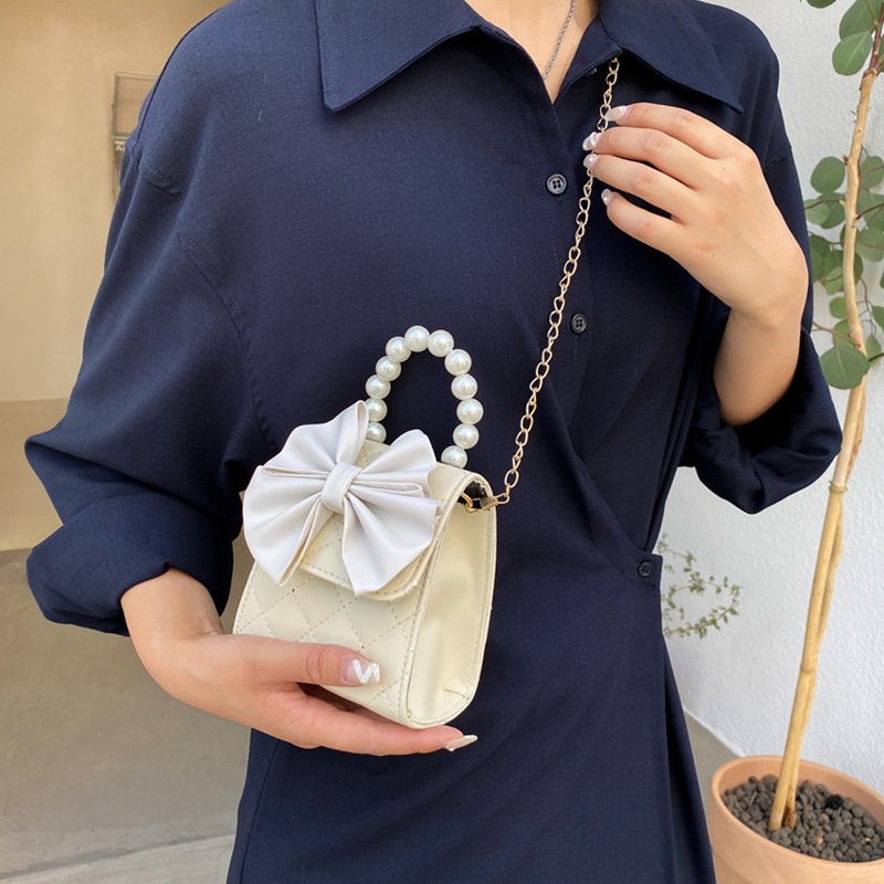 Se7en Túi Đeo Chéo Vai Da PU Đính Ngọc Trai Dễ Thương Sang Trọng Cho Nữ