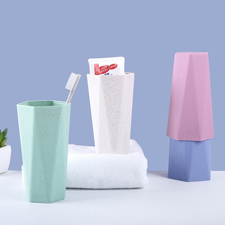 Cốc đánh răng, uống nước lúa mạch kiểu dáng kim cương độc đáo (DC04)