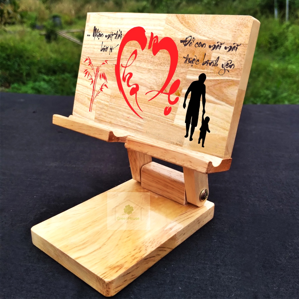 Giá đỡ điện thoại  - Ipad thư pháp Cha Mẹ 12x10x14 Greenhouse - Ngôi Nhà Xanh