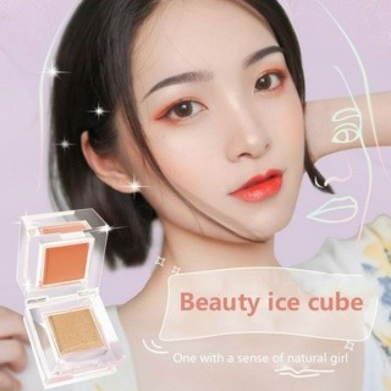 Phấn Má Hồng Bắt Sáng Hai Màu Lâu Trôi Lấp Lánh Little Ice Cube