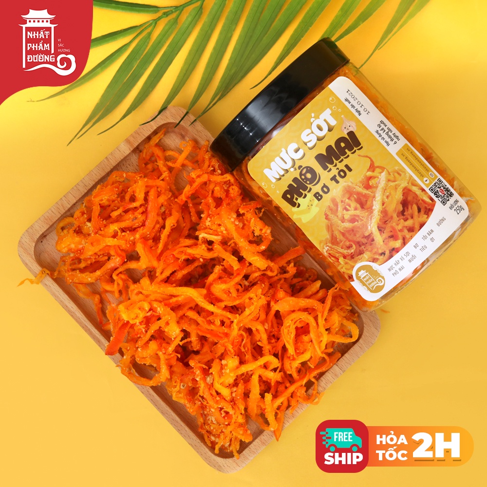 Khô mực phô mai bơ tỏi Nhất Phẩm Đường 250g khô mực xé sợi tẩm gia vị