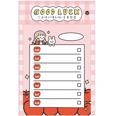 30 tờ Giấy ghi chú note paper Korean Girl cute trang tí planner bujo lập kế hoạch sticky note - Stickerbosuashop