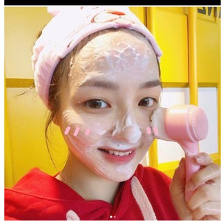 Cọ massage rửa mặt korea 2 đầu 3d gai silicon - sạch bong sáng bóng