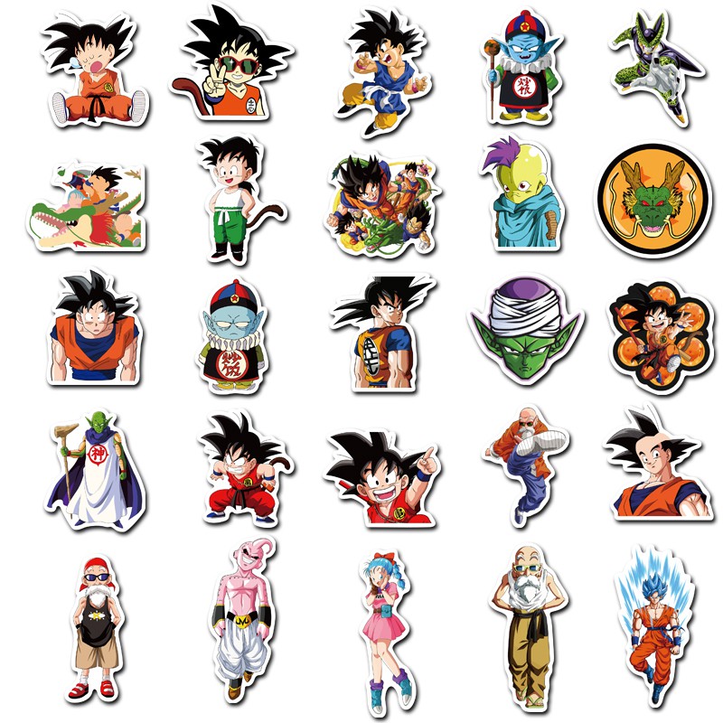 Set 50 Miếng Dán Chống Thấm Nước Hình Nhân Vật Phim Hoạt Hình Dragon Ball