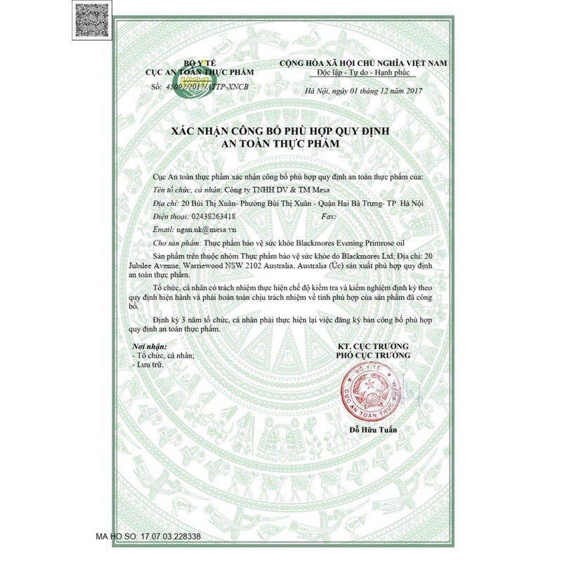 Tinh dầu hoa anh thảo Blackmore evening primrose oil lọ 190 viên