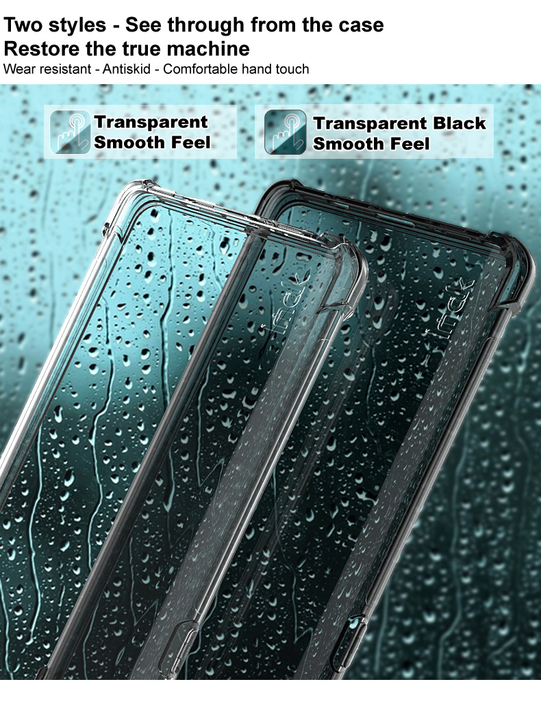 Imak Xiaomi Redmi K40 Gaming Shockproof Clear Soft TPU Case Transparent Silicone Back Cover Screen Film