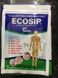Cao dán thảo dược giảm đau ECOSIP (1 gói)