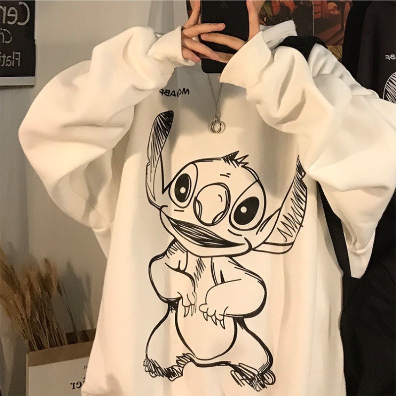 Áo hoodie nữ form rộng chất dày hàn quốc có mũ giá rẻ HOẠT HÌNH H06 | BigBuy360 - bigbuy360.vn