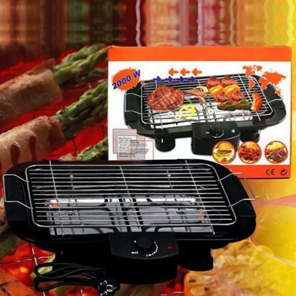 Bếp Nướng Điện Cao Cấp Electric Barbecue Grill 2000W Không Khói +Tặng Miếng Rửa Chén Bát