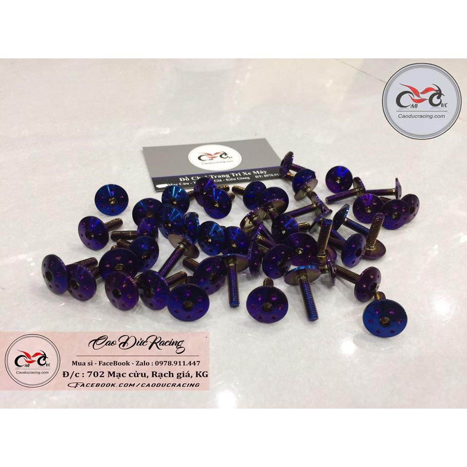 ốc dàn áo honda 5x20 đầu dù chấm bi ren nhuyễn gắn dàn áo honda thái lan - giá 1 con