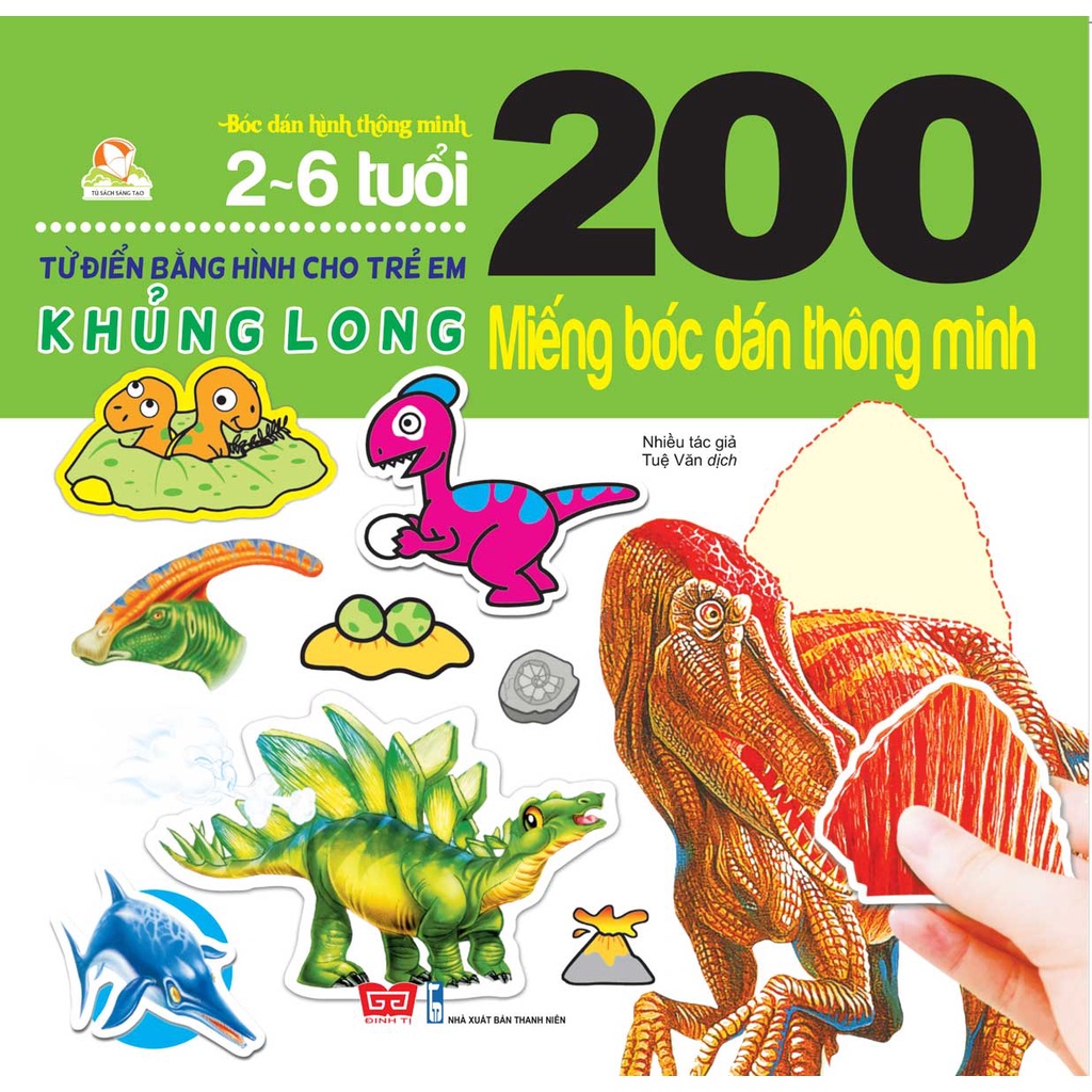 Sách - 200 Miếng Bóc Dán Thông Minh - Khủng Long