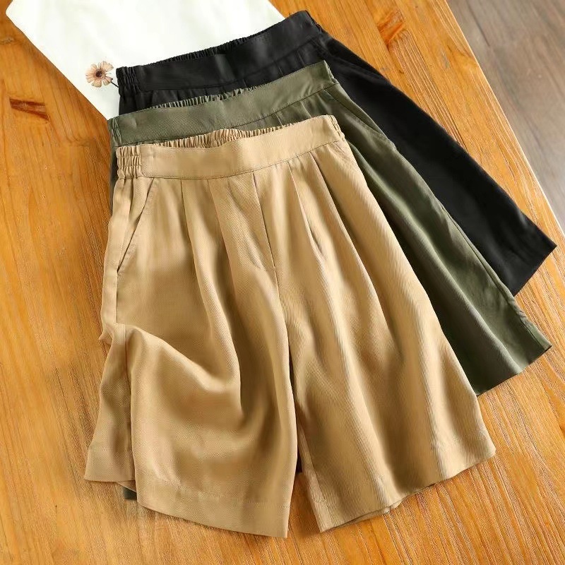 N10639 Quần ống rộng ngắn nữ hè cotton hàng nhập