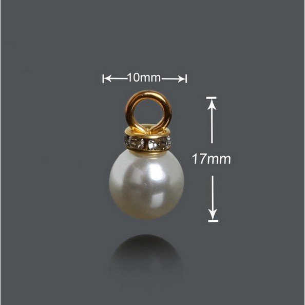 Set 10 Mặt Vòng cổ Ngọc Trai Giả Bằng ABS Màu Sắc Ngà Dùng Làm Trang Sức DIY