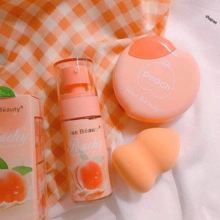 Sét trang điểm 3 món kem nền - phấn phủ + bông mút