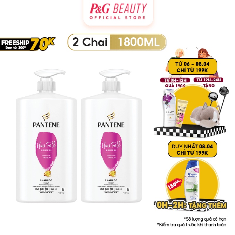 Combo 2 Dầu Gội PANTENE chai 1800ML Ngăn Rụng Tóc